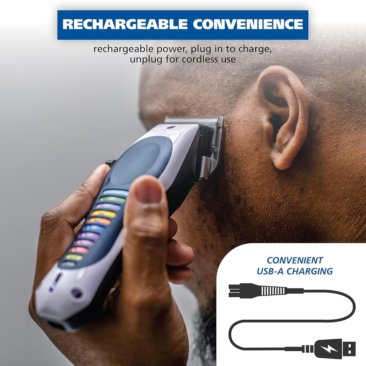 imageWahl Lithium Ion Color Pro Rechargeable Cordless Hair Clippers for Men with Smart Charge Technology and Battery Hair Trimmer for Convenient at Home Haircutting ampamp Touch Ups  Model 3026594