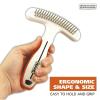 imageWahl 2in1 Combination Double Row Pet Rake with Hair Shedding Blade for Dog or Cat Fur by The Brand Used by Professionals  Model 858424Orange and White