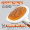 imageWahl Premium Patented Dual Level Sensitive Skin Pet Slicker  Ergonomic handle makes Deshedding Grooming and Brushing Comfortable for you and your Dog or Cat  858500OrangeWhite