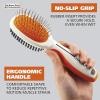 imageWahl Premium Pet Double Sided Pin Bristle Brush with Patented Stacked Pin Design for Dogs  Removes Loose Hair ampamp Stimulates the Skin while Creating a Soft Coat Shine  Model 858501Orange
