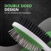 imageWahl Premium Pet Double Sided Pin Bristle Brush with Patented Stacked Pin Design for Dogs  Removes Loose Hair ampamp Stimulates the Skin while Creating a Soft Coat Shine  Model 858501Green