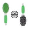 imageWahl Premium Pet Double Sided Pin Bristle Brush with Patented Stacked Pin Design for Dogs  Removes Loose Hair ampamp Stimulates the Skin while Creating a Soft Coat Shine  Model 858501Green