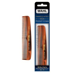 imageWahl Beard Mustache ampamp Hair Pocket Comb for Mens Grooming  Handcrafted ampamp Hand Cut with Cellulose Acetate  Smooth Rounded Tapered Teeth  Model 3324Brown