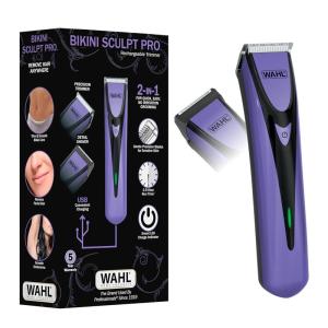 imageWahl Bikini Sculpt Pro 2 in 1 USB Rechargeable LithiumIon Electric Shaver and Bikini Trimmer for Women  Face Legs Underarm ampamp Pubic Hair Removal Device  Model 3026004