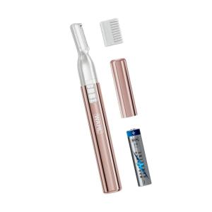 imageWahl Clean ampamp Confident Female Battery Pen Trimmer with Rinseable Blades for Hygienic Grooming ampamp Easy Cleaning  for Eyebrows Facial Hair Bikini Lines ampamp Other Detailing  Model 56402701Rose Gold