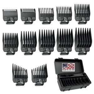 imageWahl Clipper Genuine SecureSNAP Attachment Guard Organization Kit with Hair Clipper Guards 14 Piece Elite Storage Kit Hair Clippers Grey 3291200Grey