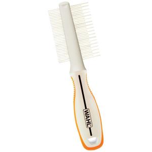 imageWahl Premium Flea Hair Pick ampamp Finishing Comb with Ergonomic Grips for Dog Grooming Brushing Detangling and Flea Removal  Model 858503OrangeWhite