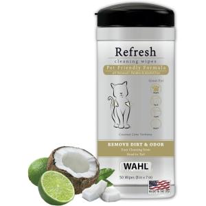 imageWahl USA Cat Refresh Cleaning Wipes with Oatmeal Formula for Refreshing and Cleaning Dirty Cats  50 Count  820017500