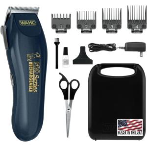 imageWahl USA Deluxe Pro Series Cordless Lithium Ion Clipper Kit for Dog Grooming at Home with Heavy Duty Motor SelfSharpening Blades and 2 Hour Run Time  Model 95912100
