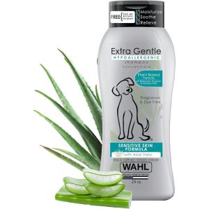 imageWahl USA Extra Gentle Hypoallergenic Dog Shampoo  Aloe Based for Sensitive Skin  pH Balanced Alcohol Free Paraben Free PEG80 Free Formula  Fragrance and Dye Free 24 Oz  Model 3025811