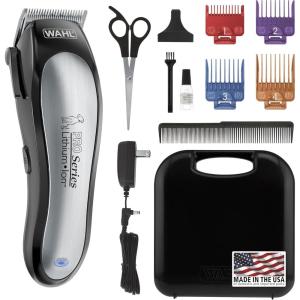 imageWahl USA Lithium Ion Pro Series Cordless Animal Clippers  Rechargeable HeavyDuty Electric Dog ampamp Cat Grooming Kit for Small ampamp Large Breeds with Thick to Heavy Coats  Model 9766