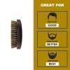imageWahl Small Travel Beard Brush with 100 Boar Bristles with Firm Natural Hair for Grooming ampamp Styling  Wood Handle for Beards Mustaches Skin ampamp Hair Care  Model 3346Brown