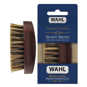 imageWahl Small Travel Beard Brush with 100 Boar Bristles with Firm Natural Hair for Grooming ampamp Styling  Wood Handle for Beards Mustaches Skin ampamp Hair Care  Model 3346Blue