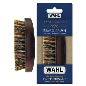 imageWahl Small Travel Beard Brush with 100 Boar Bristles with Firm Natural Hair for Grooming ampamp Styling  Wood Handle for Beards Mustaches Skin ampamp Hair Care  Model 3346Brown