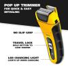 imageWahl Waterproof Rechargeable Electric Shaver with Precision Trimmer for Mens Beard Shaving and Grooming Long Run Time and Quick Charge  Model 7061100Yellow  Black