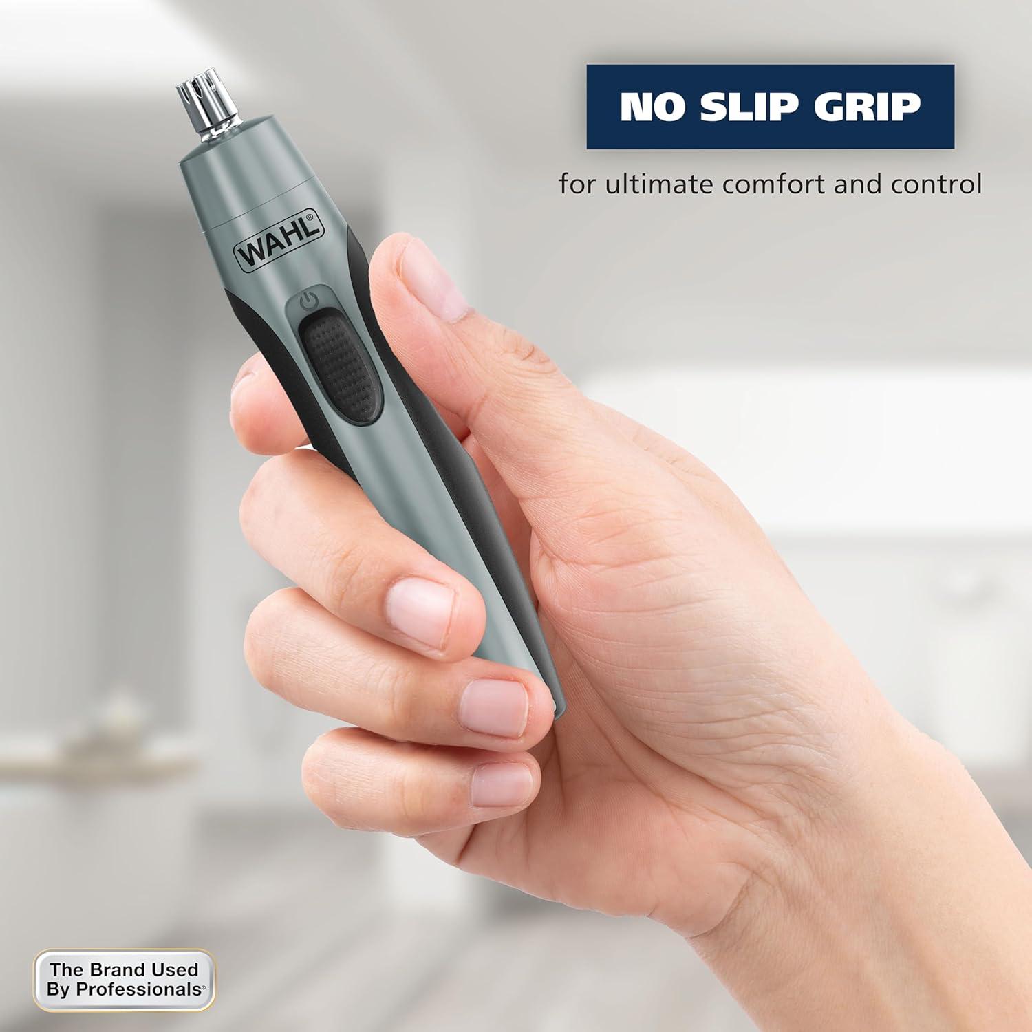 imageWahl Clipper Battery Operated Precision Ear and Nose Hair Trimmer for Men Hygienic Nose Trimmer with Rinseable Blade for Easy Cleaning Perfect for Travel  Model 3026462