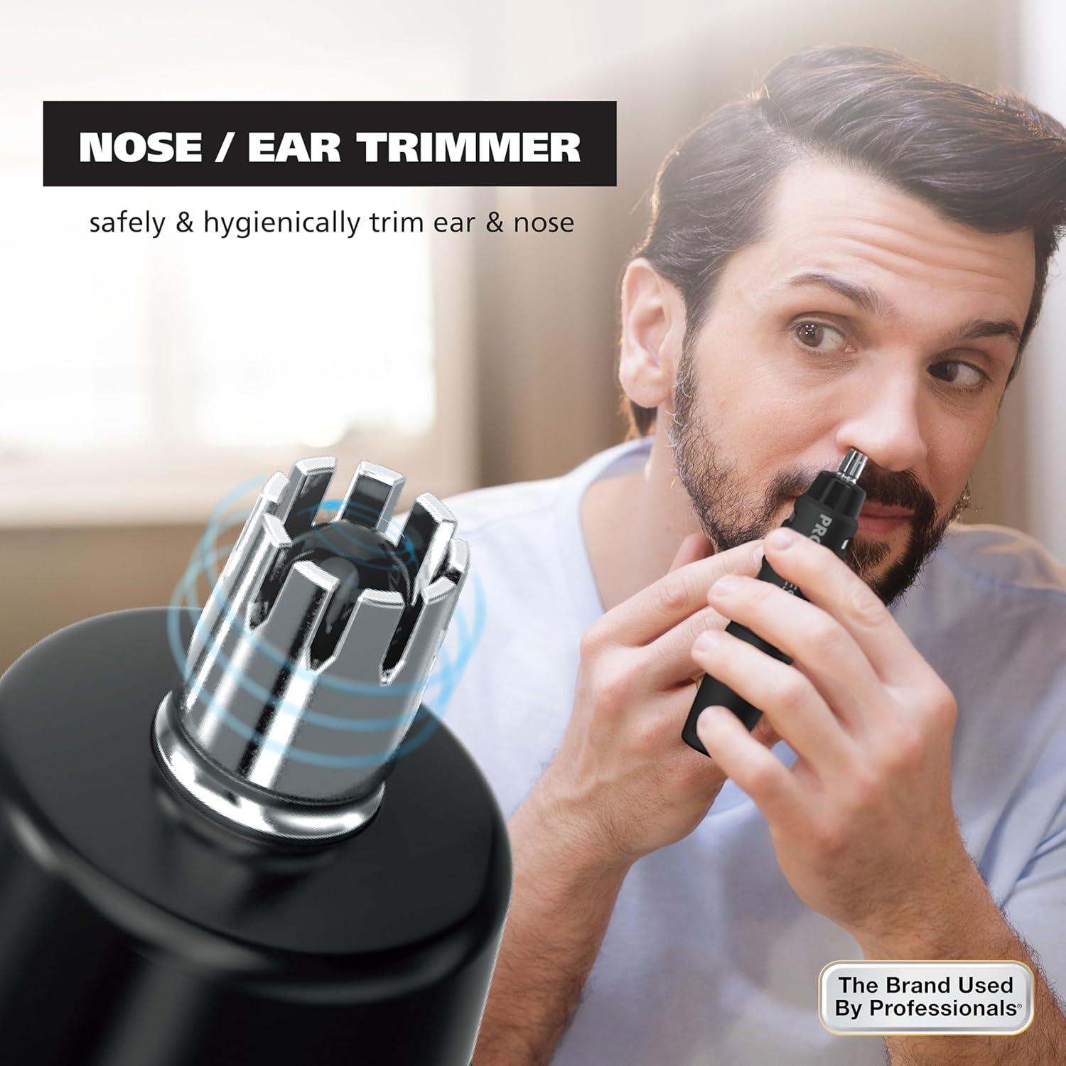 imageWahl DualTech Pro Series 2 in 1 Lithium Battery Dual Sided Eyebrow Trimmer and Nose Hair Trimmer for Men  Model 3025698