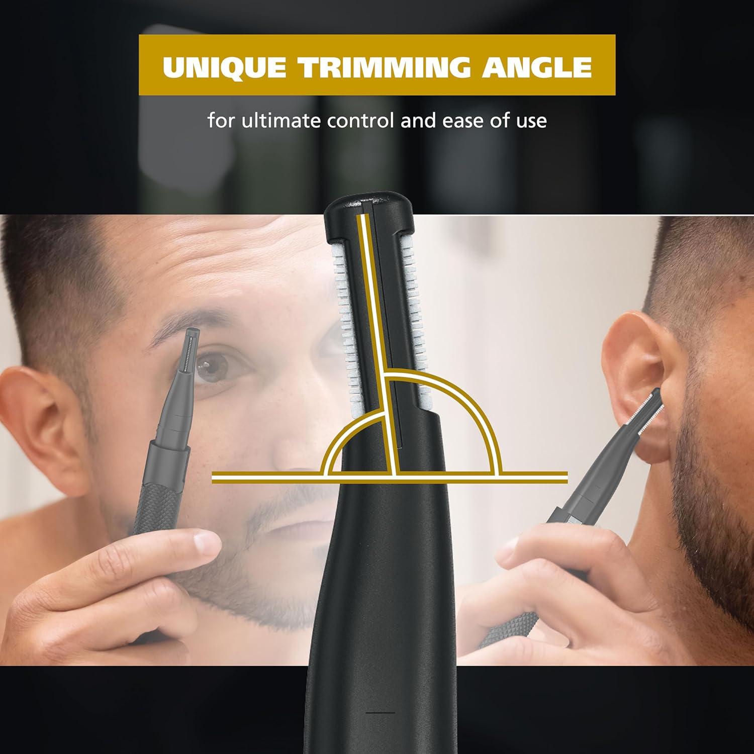 imageWahl Manscaper  2 in 1 Lithium Battery Tactical Dual Sided Eyebrow Trimmer and Nose Hair Trimmer for Men  Model 3023805