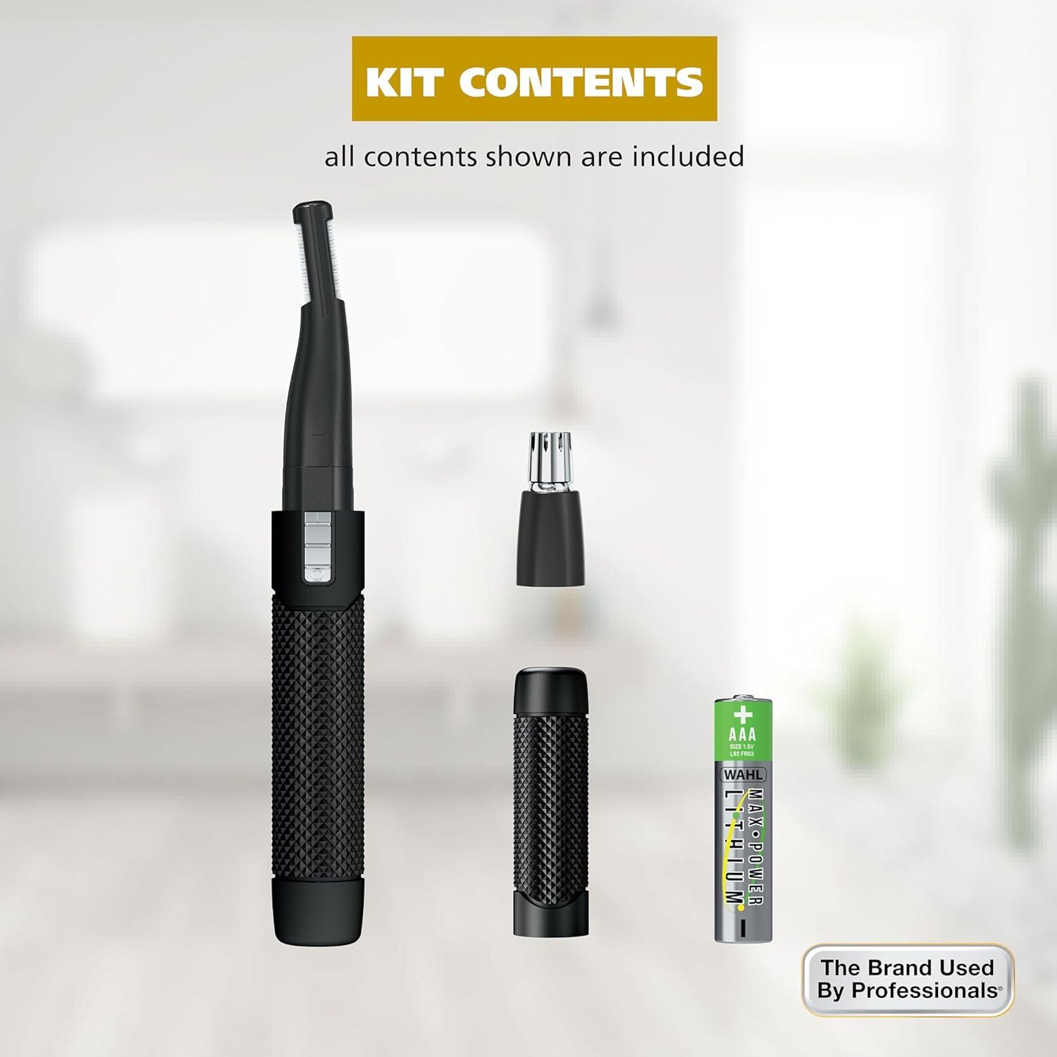imageWahl Manscaper  2 in 1 Lithium Battery Tactical Dual Sided Eyebrow Trimmer and Nose Hair Trimmer for Men  Model 3023805