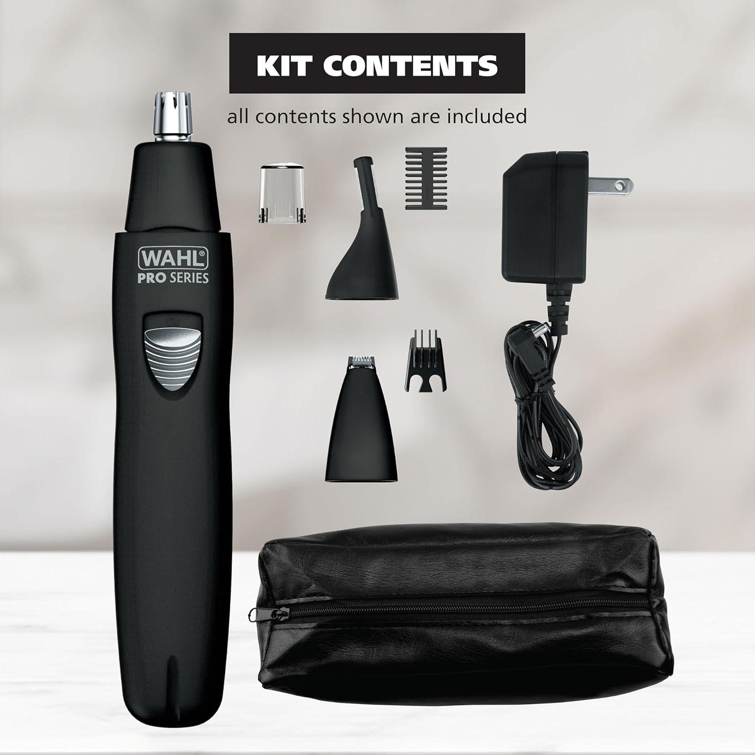 imageWahl Pro Series Rechargeable Eyebrow Ear ampamp Nose Hair Trimmer for Men  Painless DualTech Eyebrow Trimmer ampamp Facial Hair Removal Device  Model 3025656Pro Series