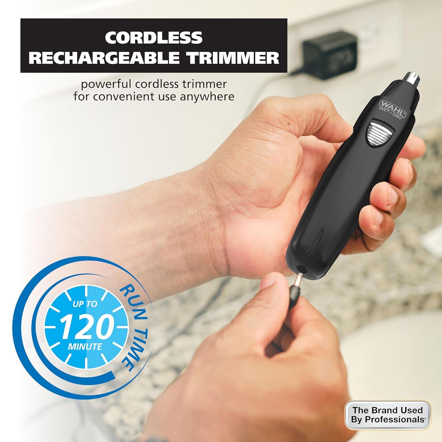 imageWahl Pro Series Rechargeable Eyebrow Ear ampamp Nose Hair Trimmer for Men  Painless DualTech Eyebrow Trimmer ampamp Facial Hair Removal Device  Model 3025656Pro Series