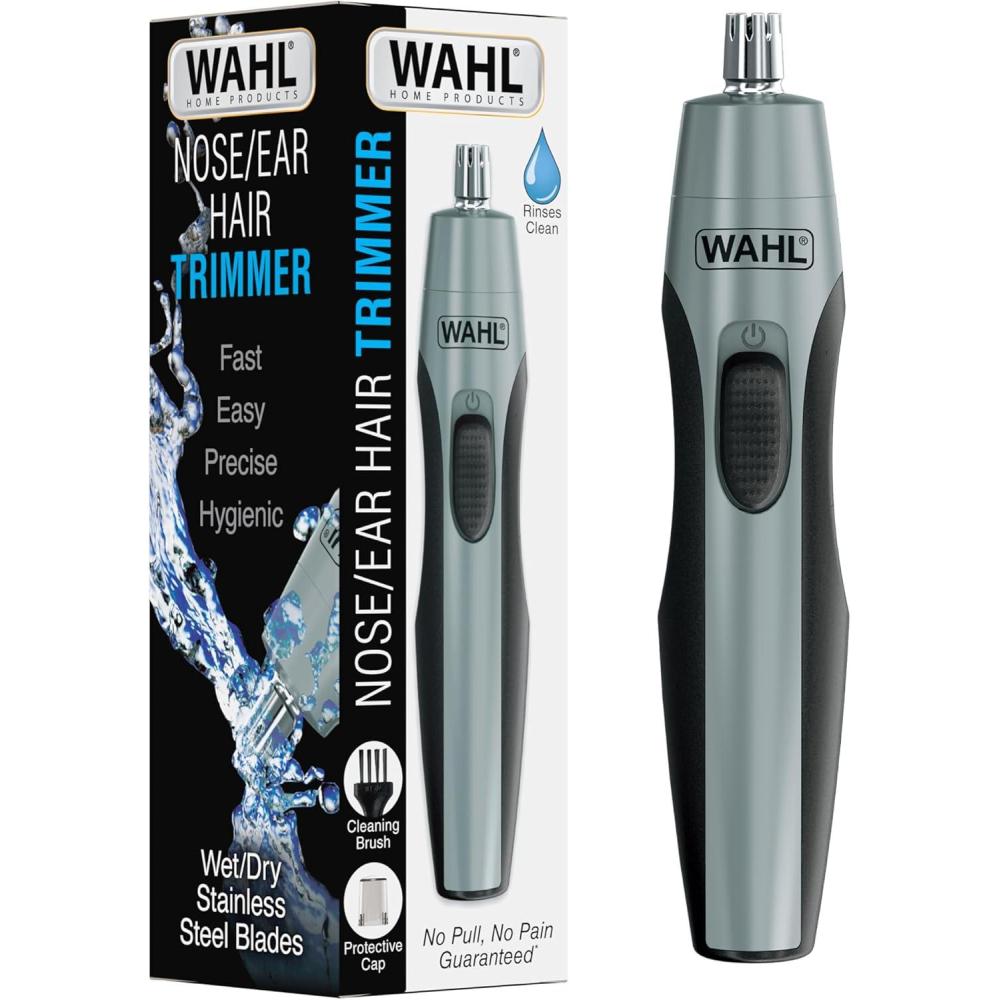 imageWahl Clipper Battery Operated Precision Ear and Nose Hair Trimmer for Men Hygienic Nose Trimmer with Rinseable Blade for Easy Cleaning Perfect for Travel  Model 3026462