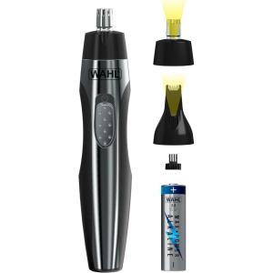 imageWahl Lighted Battery Nose Hair Trimmer for Men ampamp Women Painless Easy to See Nose Ear and Eyebrow Trimming with Built in Light Battery Included  Model 3023283BlackSilver