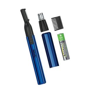 imageWahl Lithium 2 in 1 Battery Pen Detail Touch Up Trimmer for Nose Ear Neckline Eyebrow ampamp Other Detailing  Blue  by The Brand Used by Professionals  Model 56432002 Heads