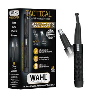 imageWahl Manscaper  2 in 1 Lithium Battery Tactical Dual Sided Eyebrow Trimmer and Nose Hair Trimmer for Men  Model 3023805