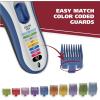 imageWahl Color Pro Cordless Rechargeable Hair Clipper ampamp Trimmer  Easy ColorCoded Guide Combs  for Men Women ampamp Children  Model 9649PWhiteBlue