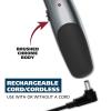 imageWahl Groomsman Rechargeable Beard Trimmer kit for Mustaches Nose Hair and Light Detailing and Grooming with Bonus WetDry Battery Nose Trimmer  Model 5622vSilverBlack