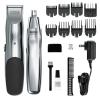 imageWahl Groomsman Rechargeable Beard Trimmer kit for Mustaches Nose Hair and Light Detailing and Grooming with Bonus WetDry Battery Nose Trimmer  Model 5622vSilver