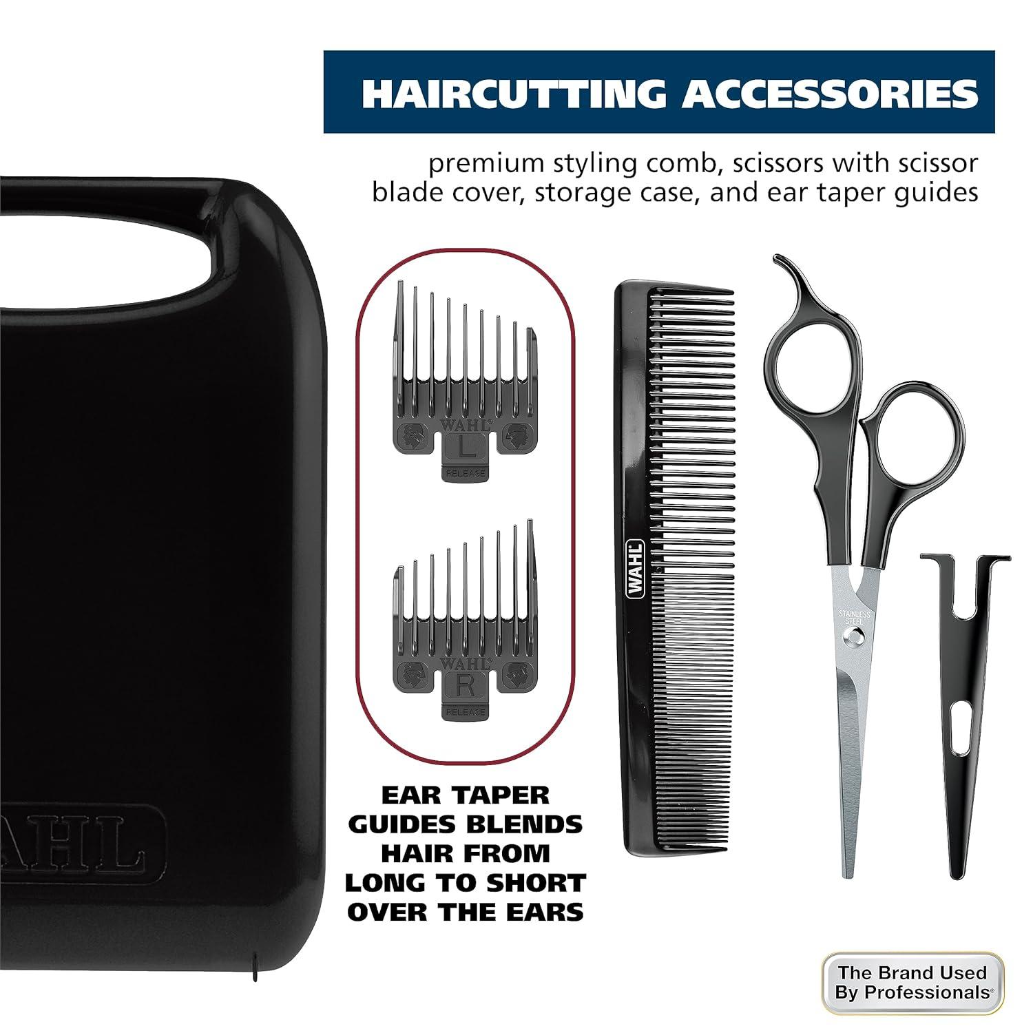 imageWahl Home Haircutting Corded Clipper Kit with Adjustable Taper Lever and 10 Color Coded Guards for Easy Clipping ampamp Trimming  Model 79722