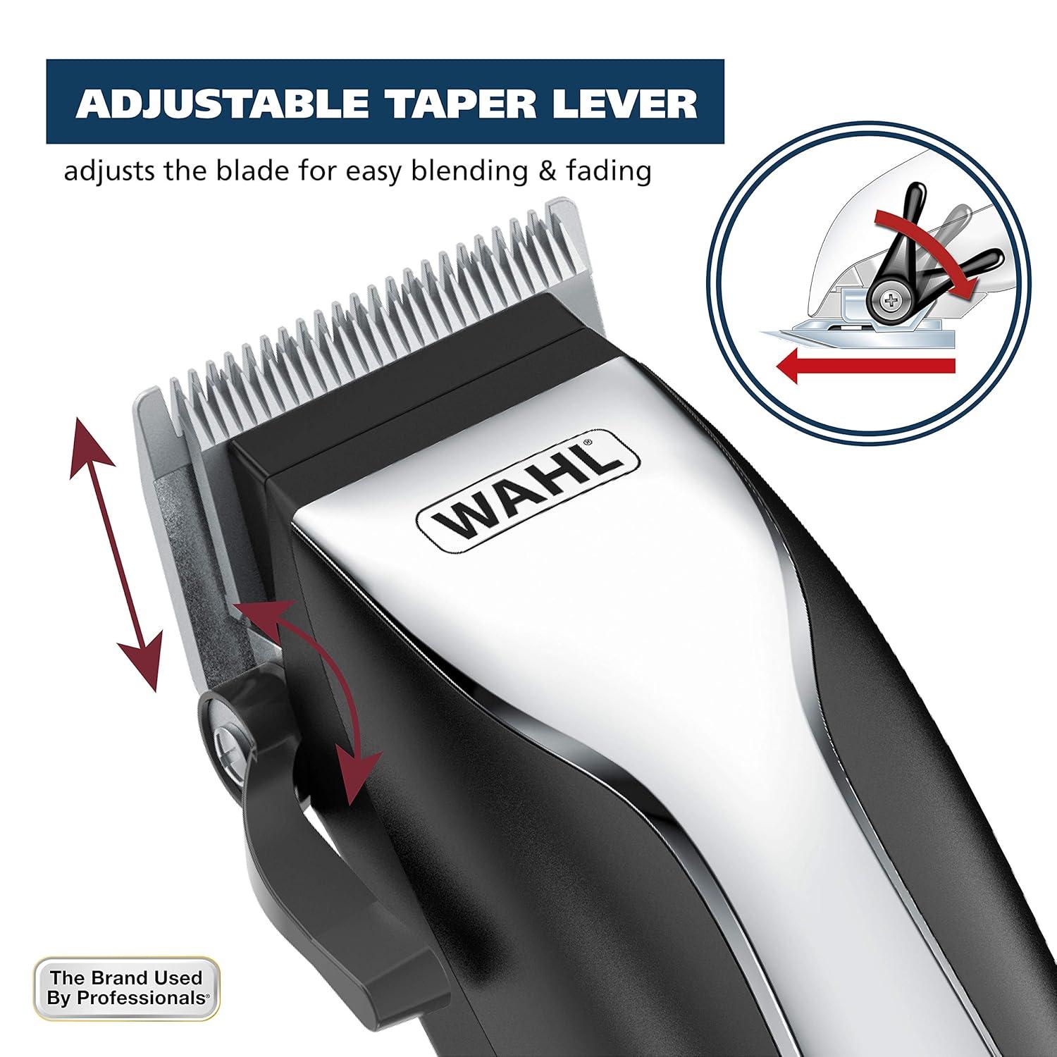 imageWahl Home Haircutting Corded Clipper Kit with Adjustable Taper Lever and 10 Color Coded Guards for Easy Clipping ampamp Trimming  Model 79722