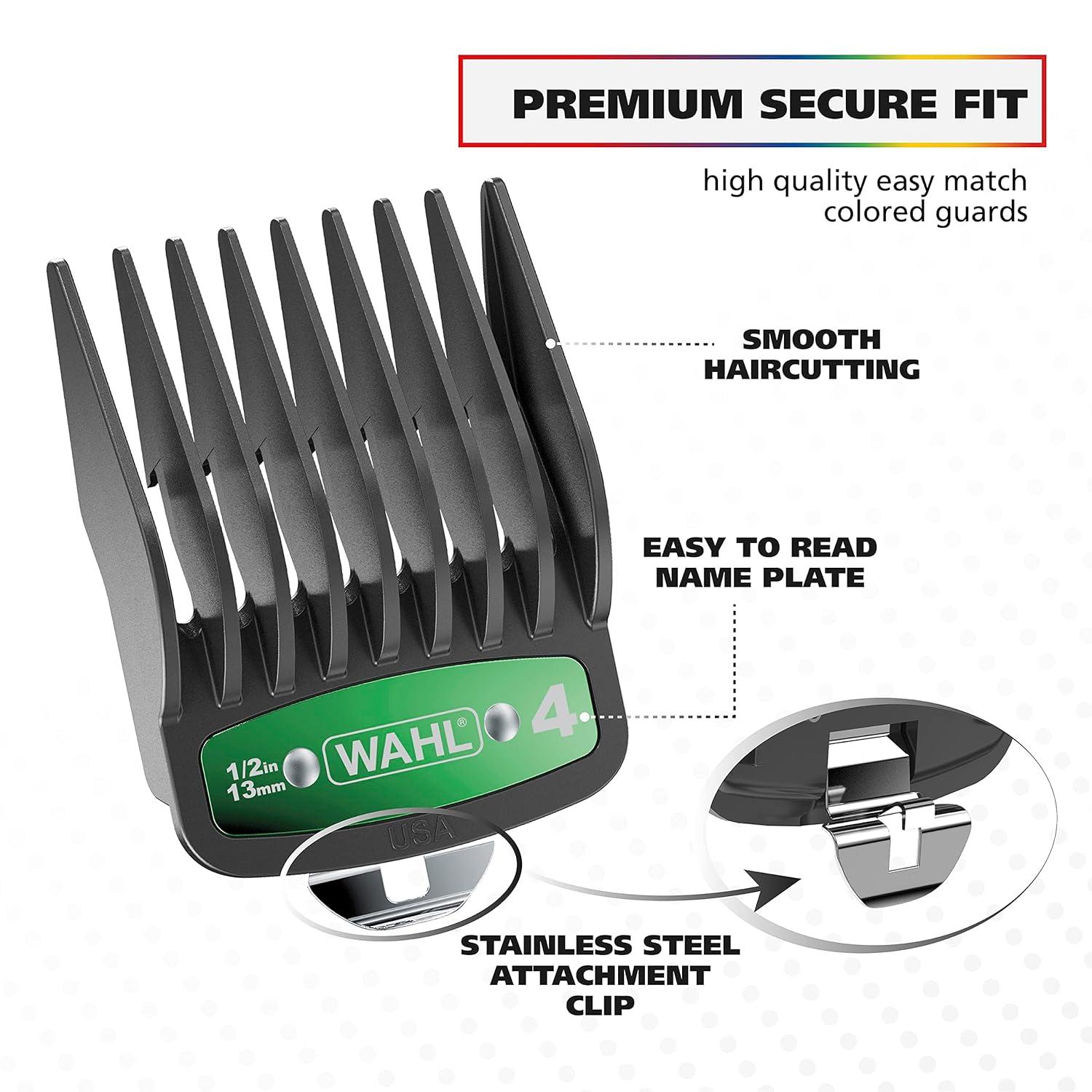 imageWahl USA Pro Series Platinum Corded Clipper ampamp Corded Trimmer for Home Haircutting with Color Coded Guide Combs  Model 79804100
