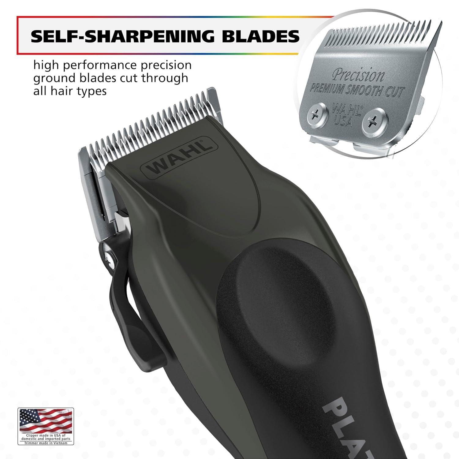 imageWahl USA Pro Series Platinum Corded Clipper ampamp Corded Trimmer for Home Haircutting with Color Coded Guide Combs  Model 79804100