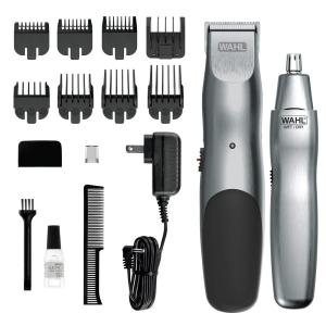 imageWahl Groomsman CordCordless Hair Trimmer kit for Men for Mustaches Hair Nose Hair and Light Detailing and Grooming with Bonus WetDry Electric Battery Nose Trimmer  Model 5623V