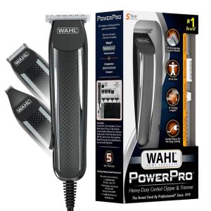 imageWahl PowerPro Corded Detailer Trimmer Kit for Mens Grooming  for Beard Mustache Stubble Ear Nose ampamp Body Grooming  Model 9686