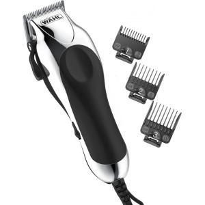 imageWahl USA Chrome Pro Corded Clipper Complete Haircutting Kit for Men  Powerful Total Hair Clipping Beard Trimming ampamp Grooming  Model 3024635Silver