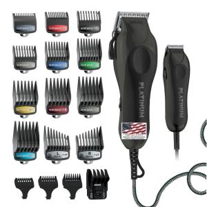 imageWahl USA Pro Series Platinum Corded Clipper ampamp Corded Trimmer for Home Haircutting with Color Coded Guide Combs  Model 79804100