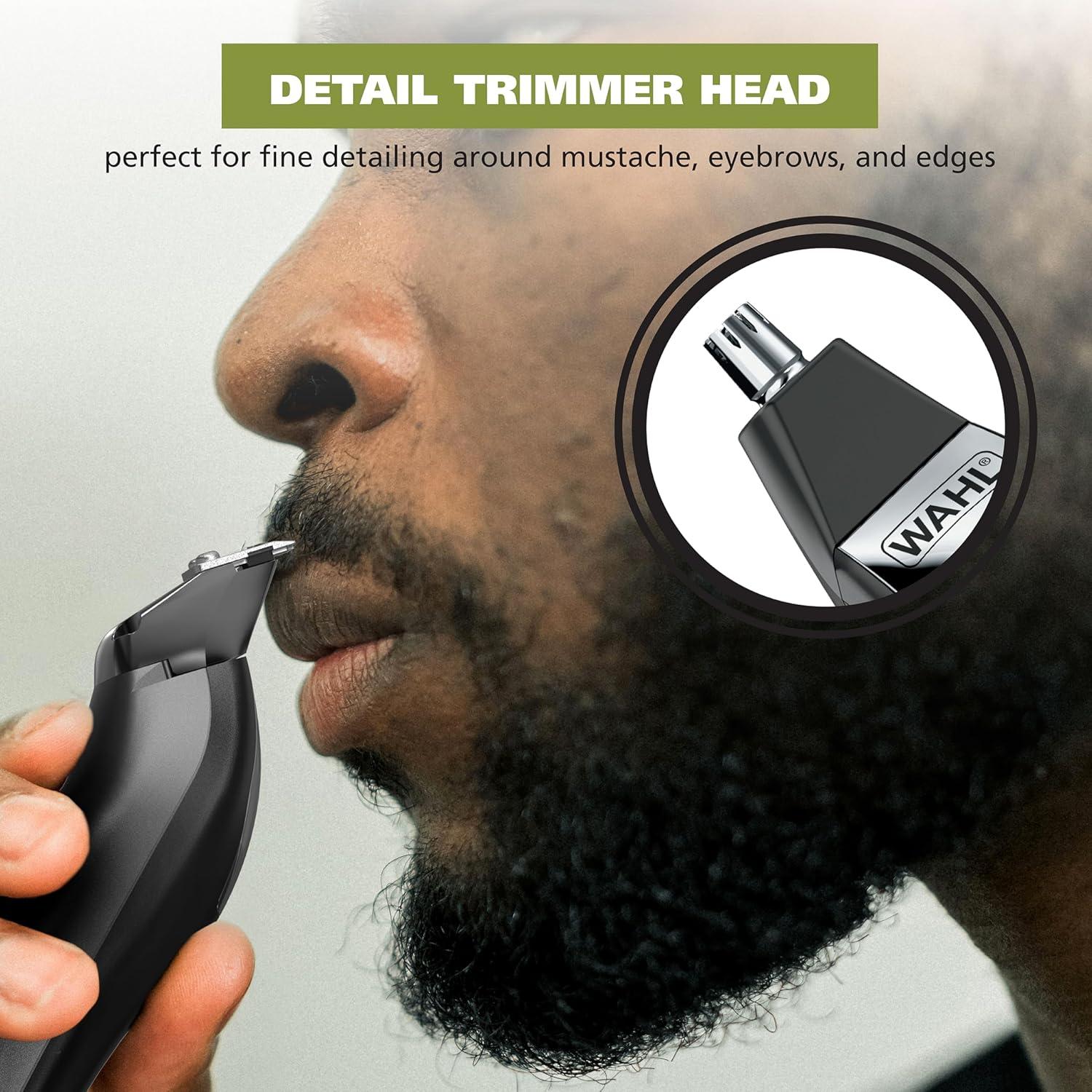 imageWahl Color Pro All in One Rechargeable Cordless Color Coded Beard Trimmer with Detail Eyebrow Trimmer and Rotary Nose Hair Trimmer for Men Model 3025945