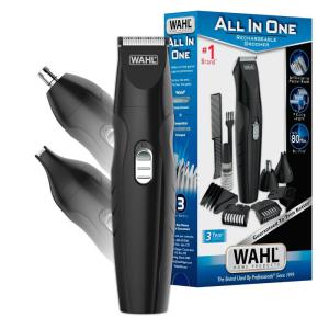 imageWahl AllinOne Cordless Rechargeable Electric EarNose Detail and Beard Trimmer for Men  Mustache Ear ampamp Nose Hair and Light Detail Grooming  Model 9685200